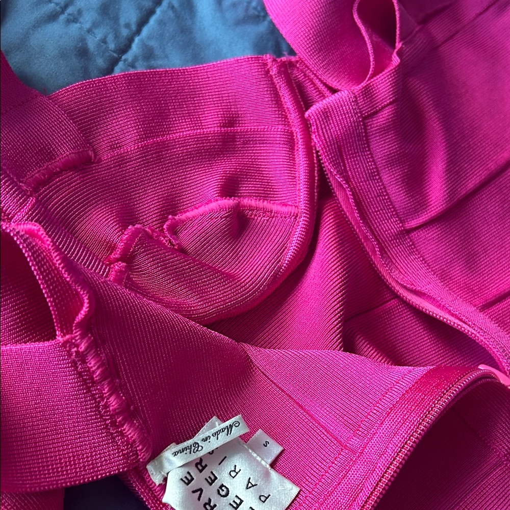 Herve Leger Hot Pink Bandage Midi Dress
